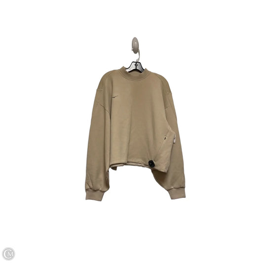 Athletic Sweatshirt Crewneck By Hoka In Tan, Size: L