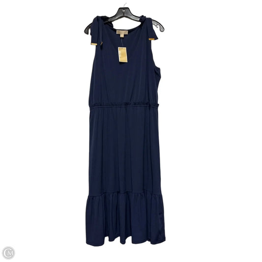 Dress Casual Midi By Michael By Michael Kors In Blue, Size: Xl