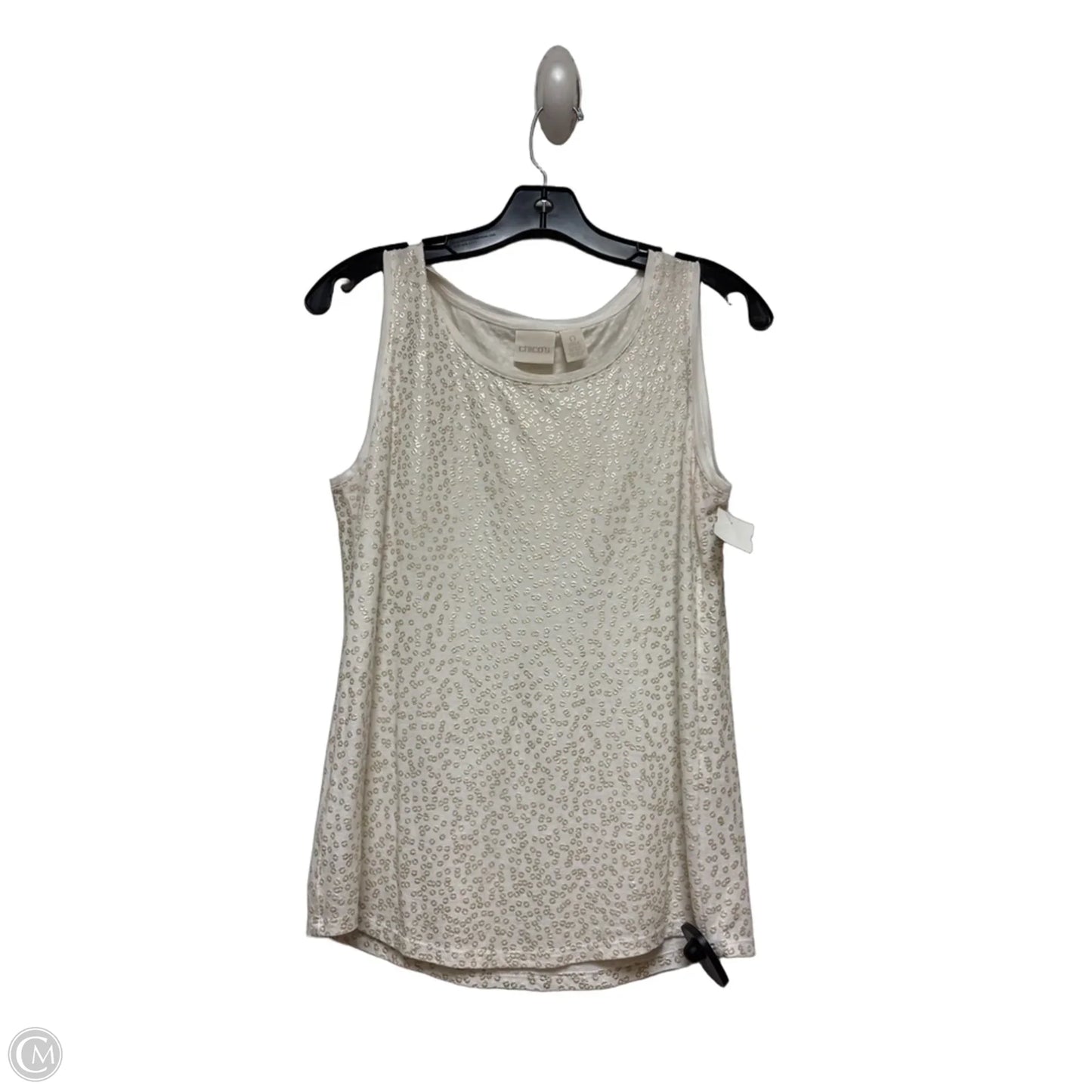 Tank Top By Chicos In Gold & White, Size: S