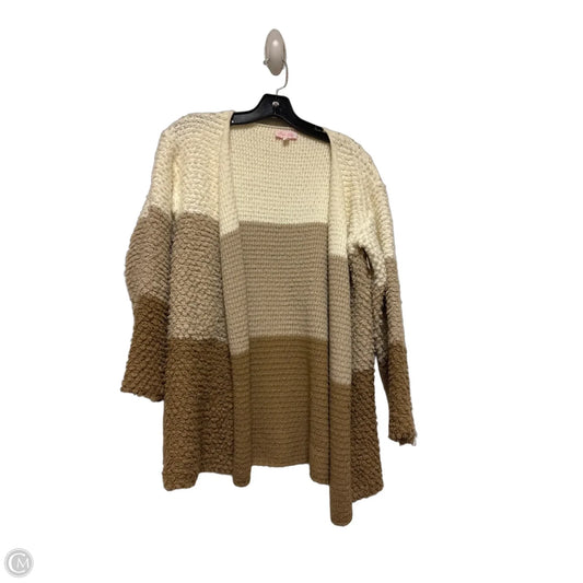 Sweater Cardigan By Pink Lily In Tan, Size: S