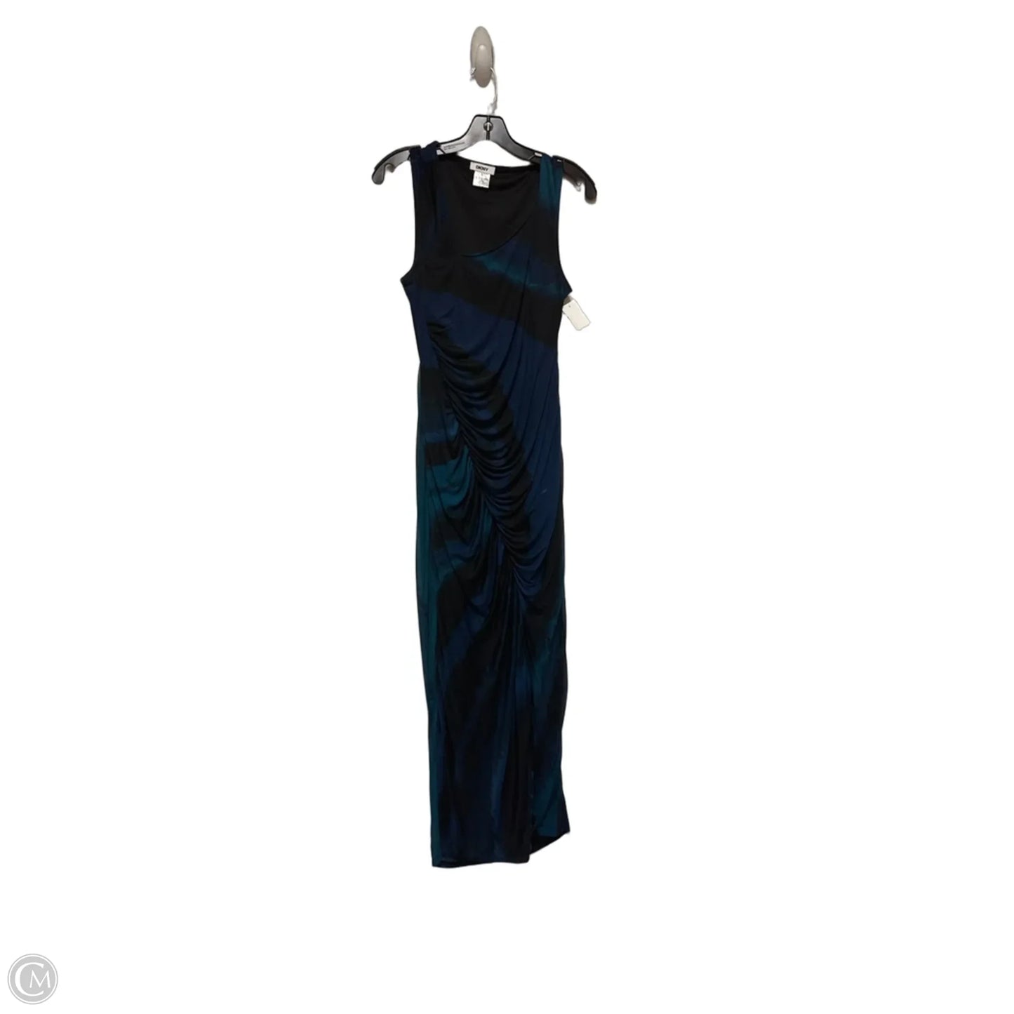 Dress Casual Midi By Dkny In Black & Blue, Size: M