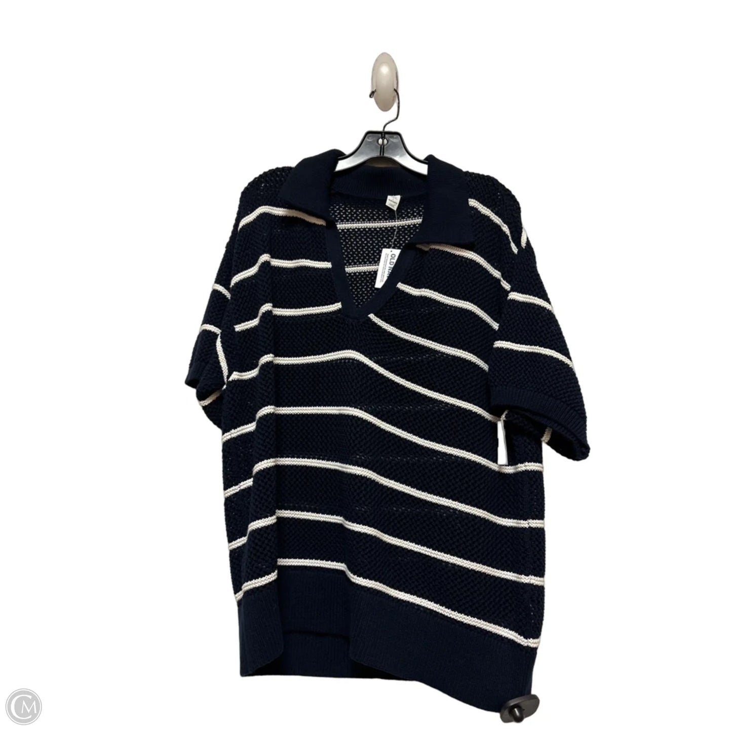 Sweater Short Sleeve By Old Navy In Blue & White, Size: Xl