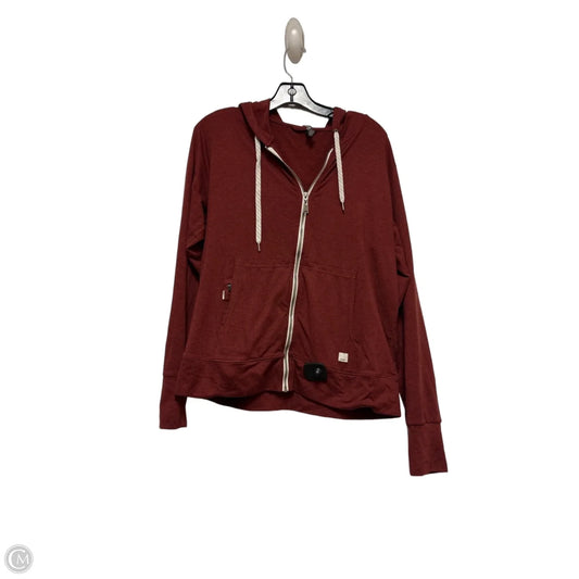 Athletic Top Long Sleeve Hoodie By Vuori In Red, Size: Xl