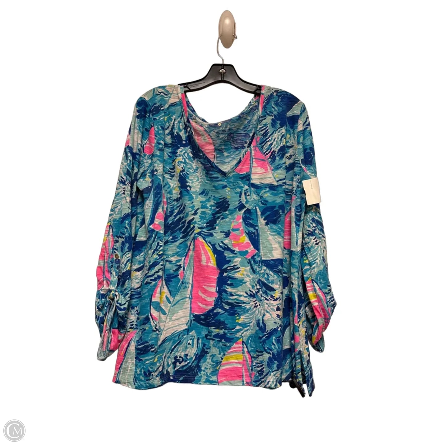 Top Long Sleeve Designer By Lilly Pulitzer In Nautical Print, Size: Xl