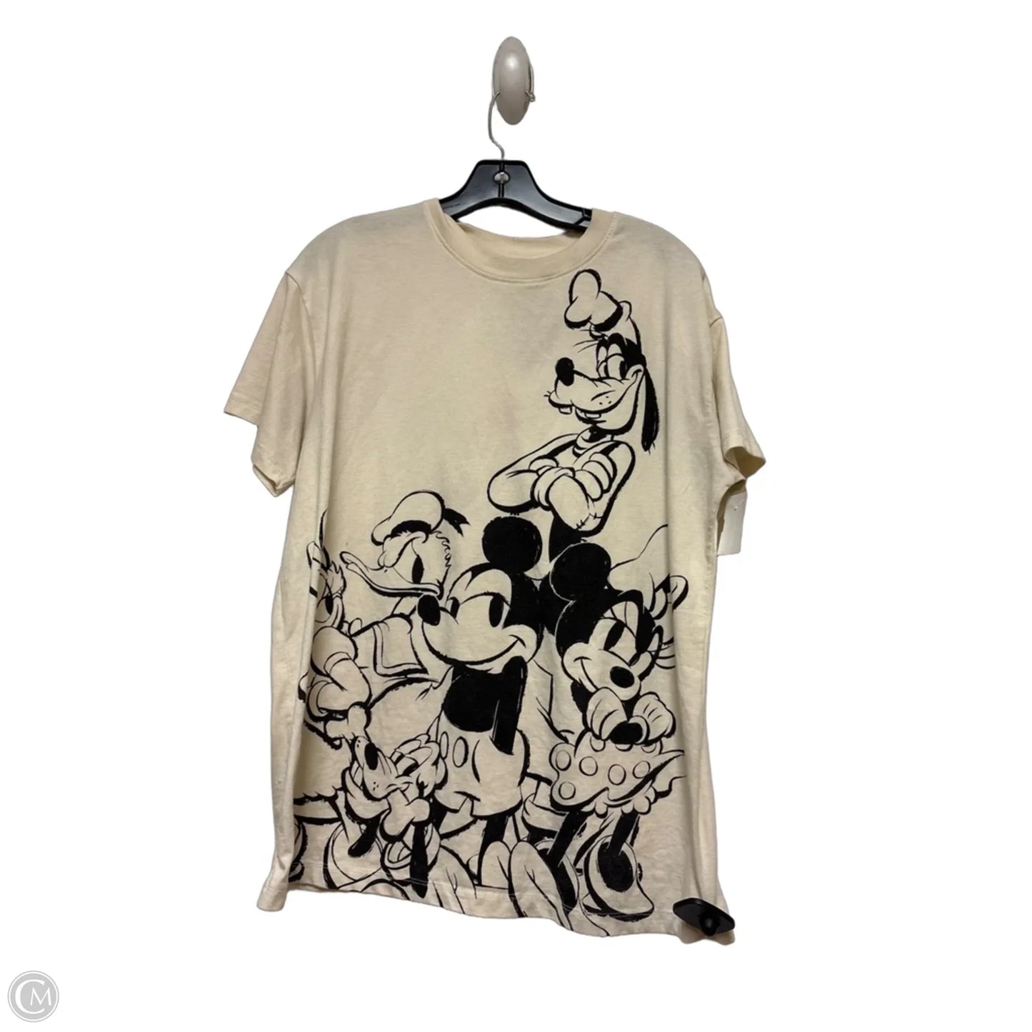 Top Short Sleeve By Disney Store In Black & Cream, Size: Xs