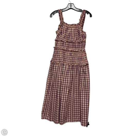 Dress Casual Midi By Time And Tru In Blue Red & White, Size: Xs
