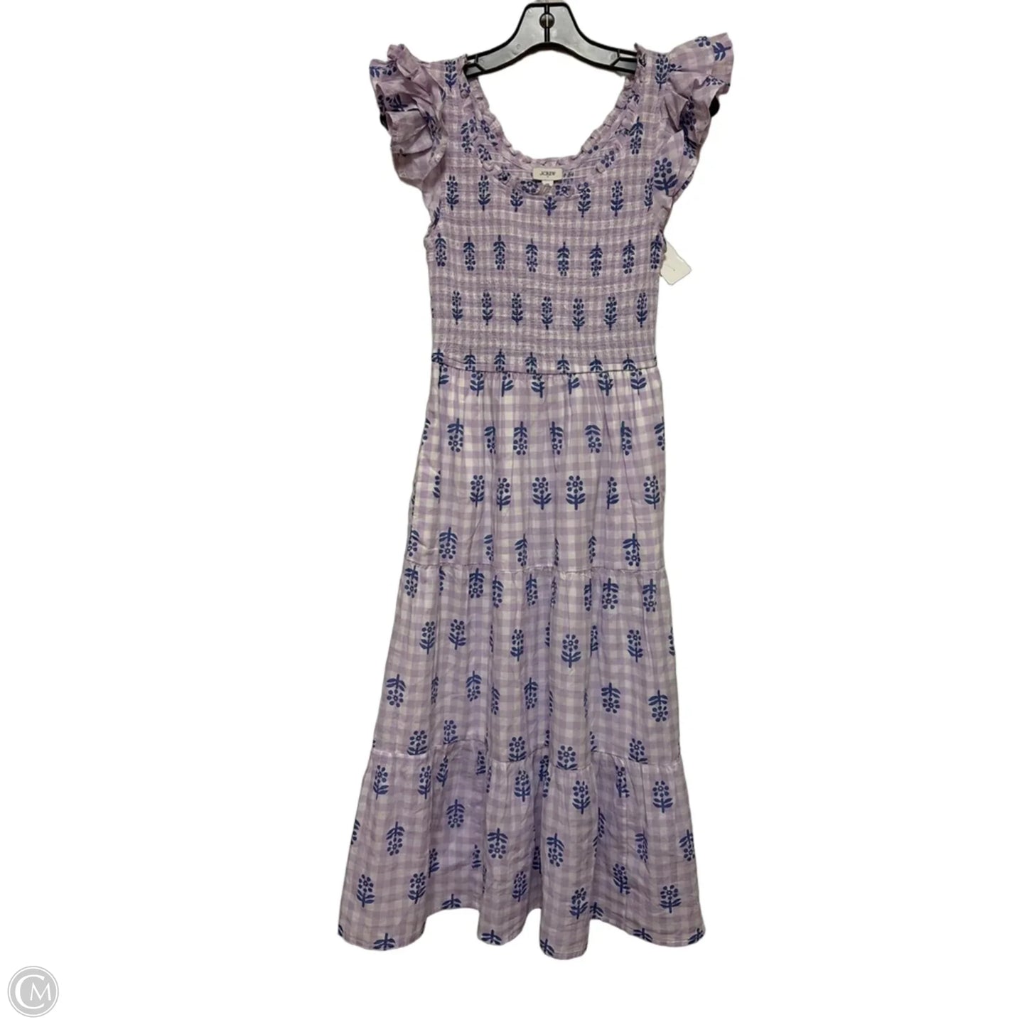 Dress Casual Midi By J. Crew In Blue & Purple, Size: Xs