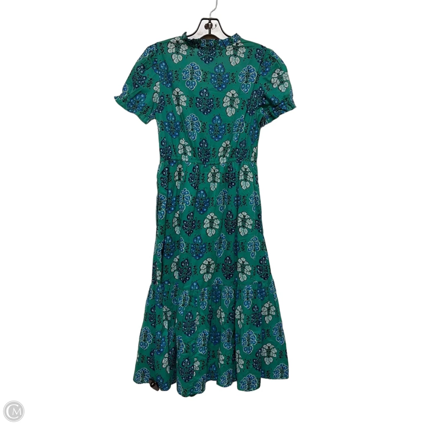 Dress Casual Midi By J. Crew In Blue & Green, Size: Xs