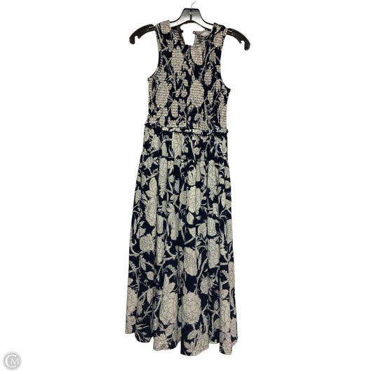 Dress Casual Midi By Time And Tru In Blue & White, Size: Xs