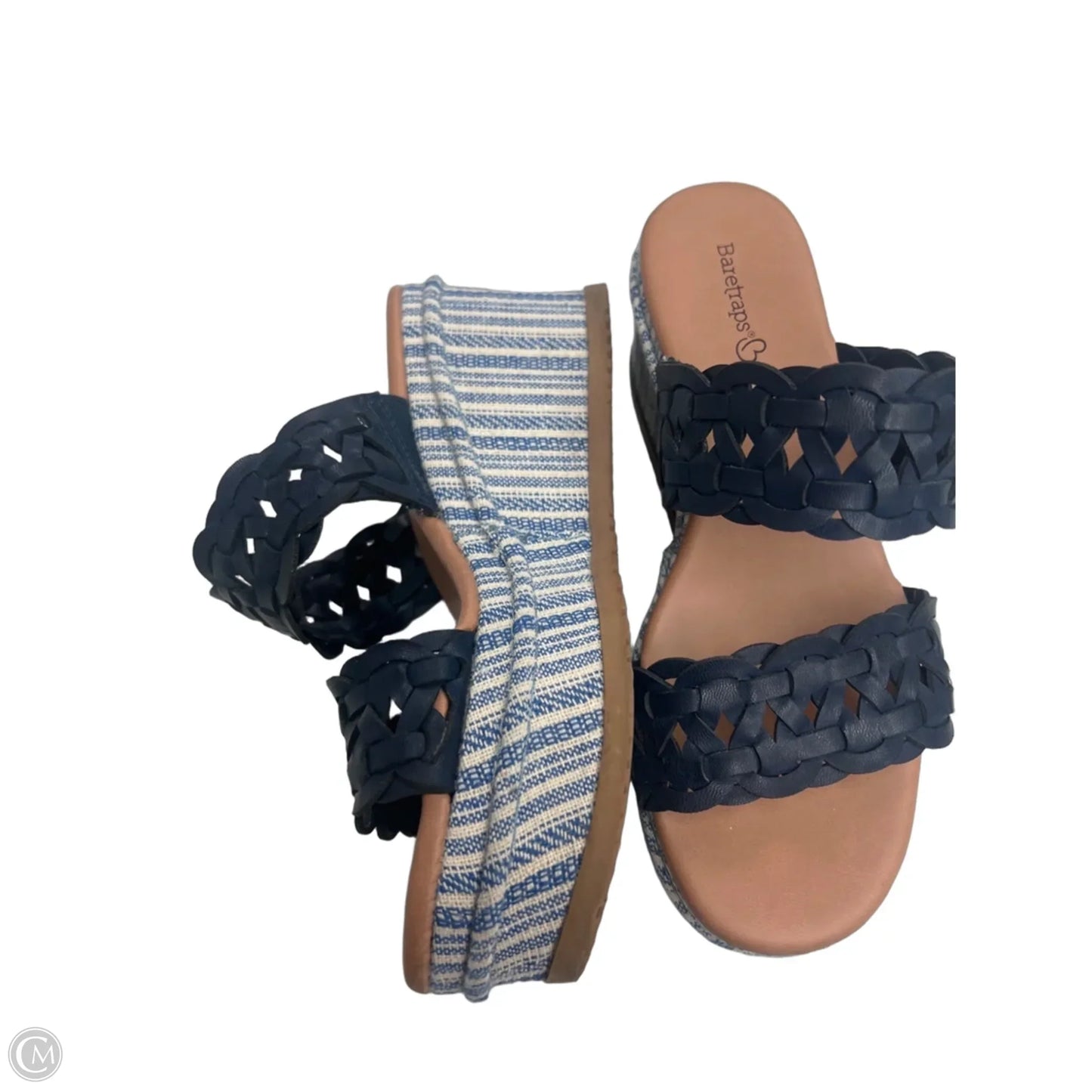 Sandals Heels Wedge By Bare Traps In Navy, Size: 6