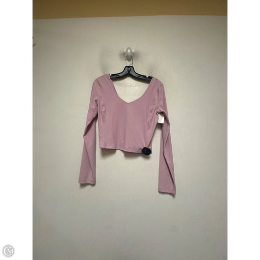 Athletic Top Long Sleeve Crewneck By Lululemon In Pink, Size: 8