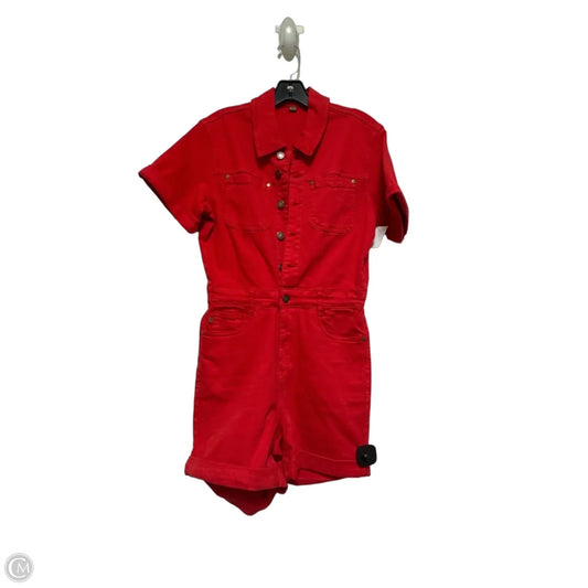 Romper By Judy Blue In Red Denim, Size: M
