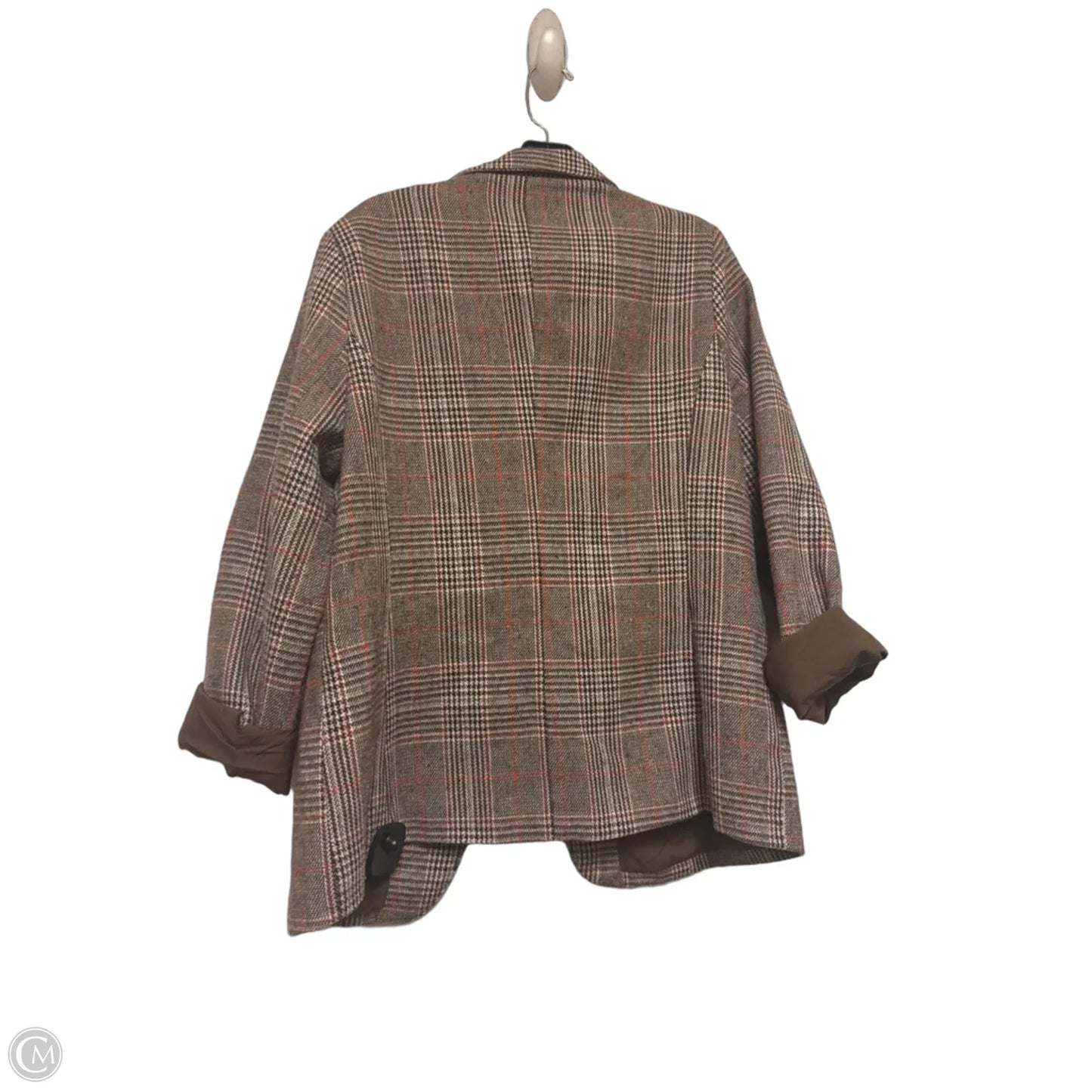 Blazer By Clothes Mentor In Plaid Pattern, Size: L