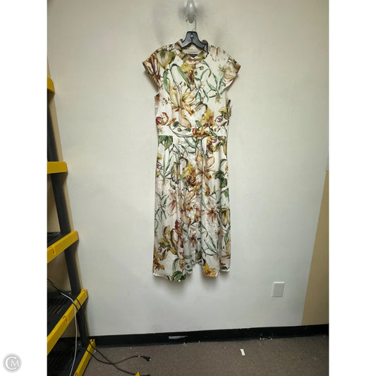 Dress Casual Midi By Tahari In Floral Print, Size: L