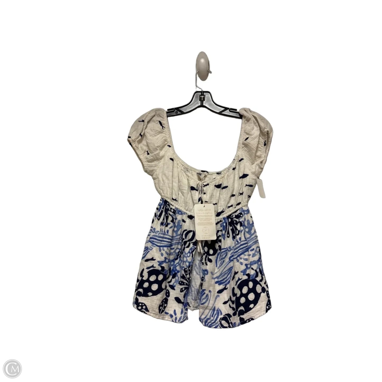 Top Short Sleeve By Garage In Blue & White, Size: Sp