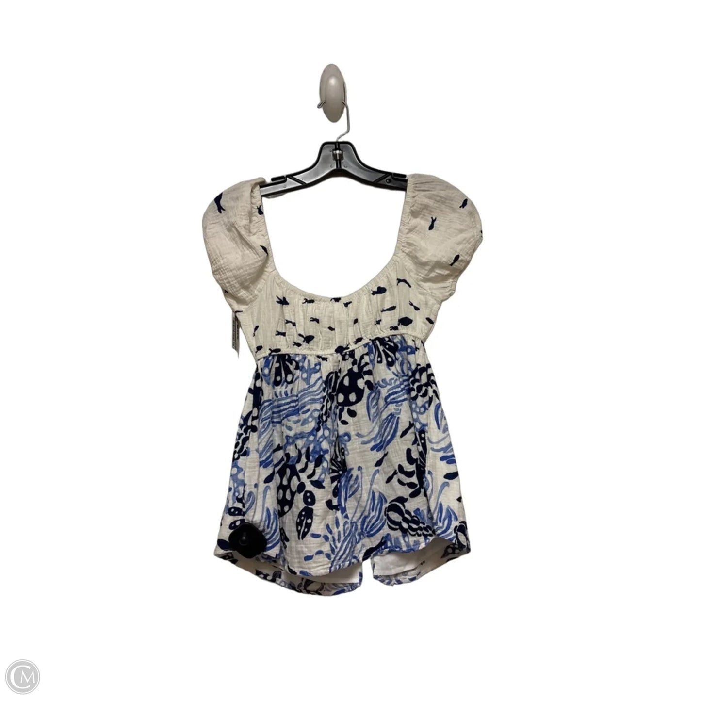 Top Short Sleeve By Garage In Blue & White, Size: Sp