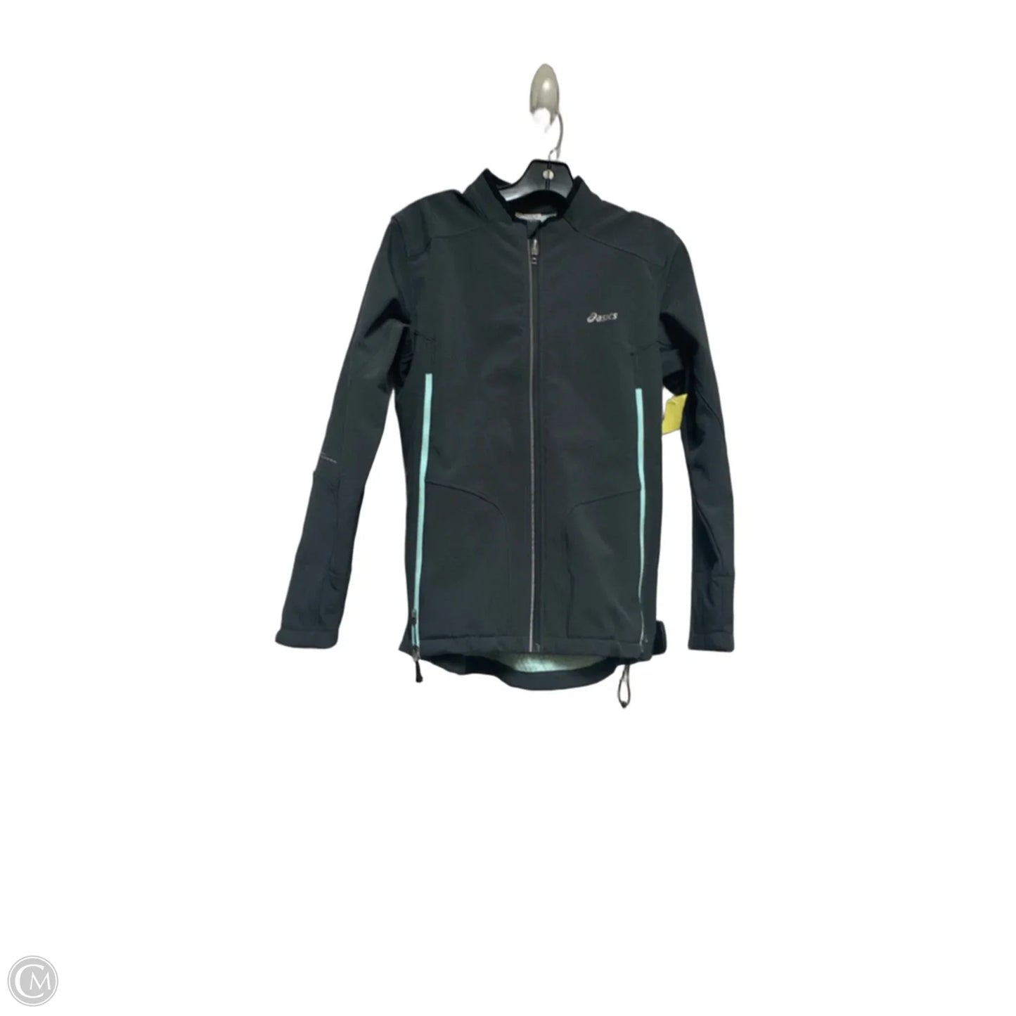 Athletic Jacket By Asics In Grey, Size: M