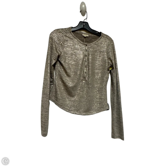 Top Long Sleeve By Pilcro In Gold, Size: S