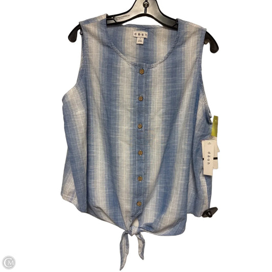 Top Sleeveless By Dash In Plaid Pattern, Size: L