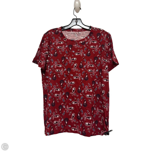 Top Short Sleeve Basic By Loft In Paisley Print, Size: L