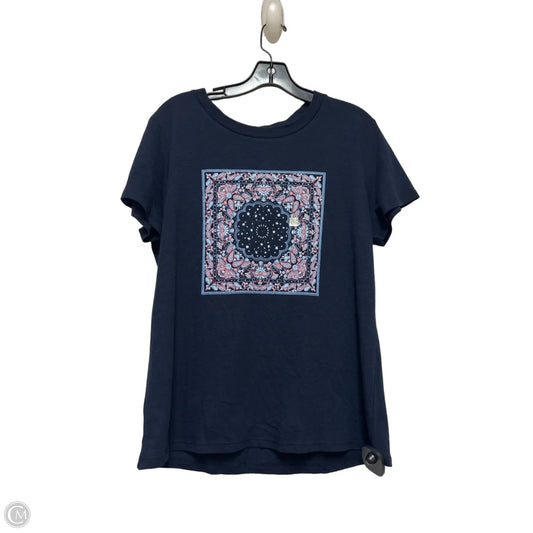 Top Short Sleeve Basic By Loft In Blue, Size: L