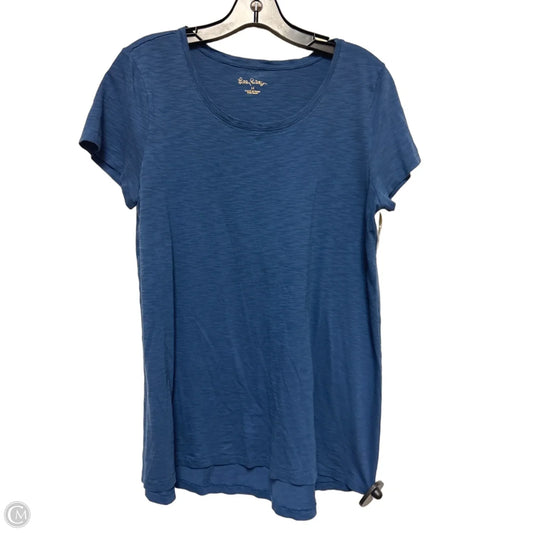 Top Short Sleeve Designer By Lilly Pulitzer In Blue, Size: M