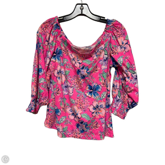 Top Long Sleeve Designer By Lilly Pulitzer In Floral Print, Size: L