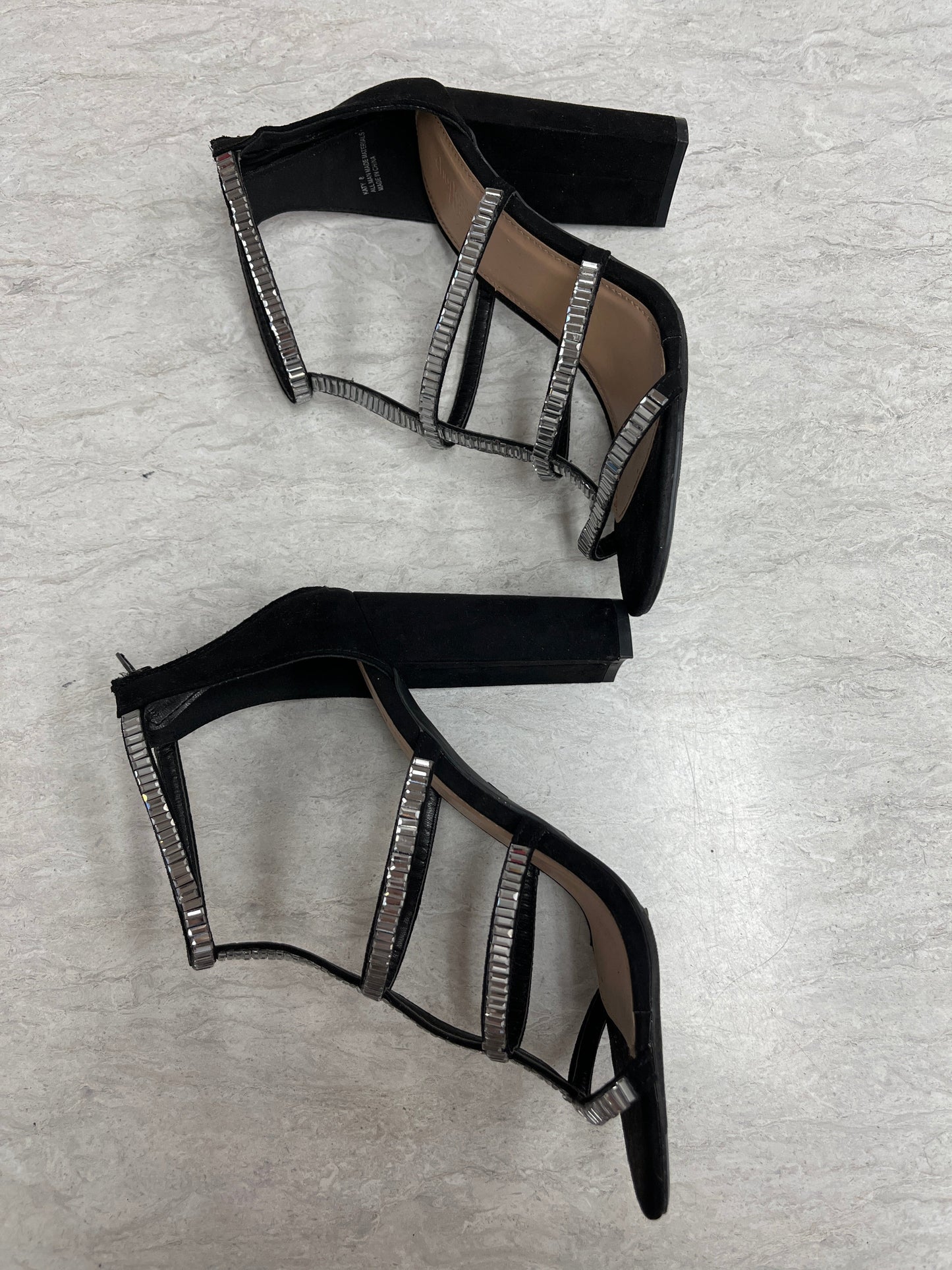 Sandals Heels Block By Charlotte Russe In Black, Size: 8