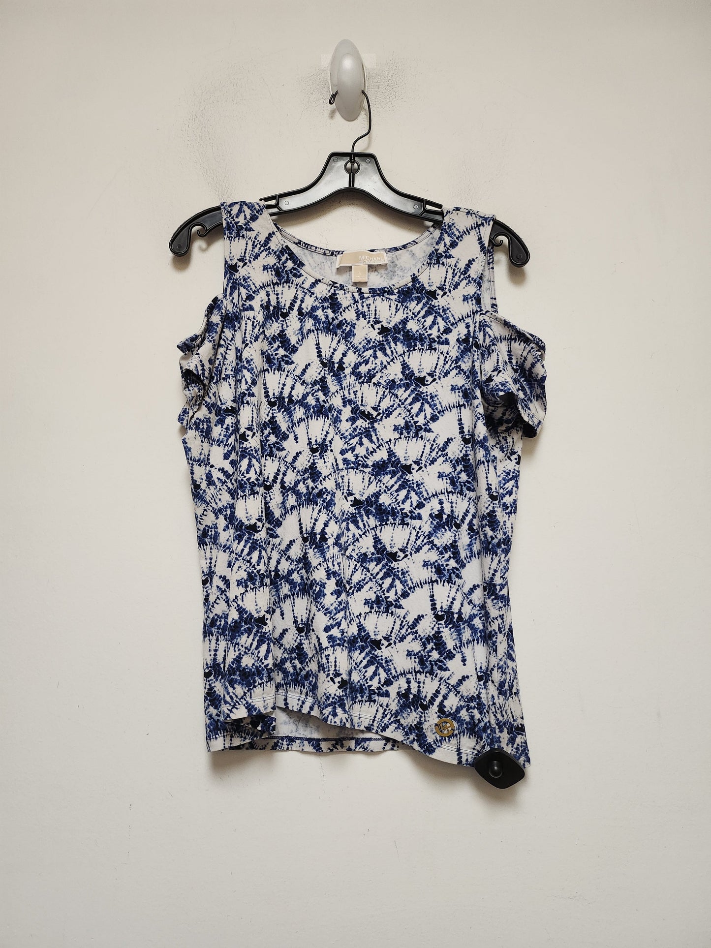 Blue & White Top Short Sleeve Michael By Michael Kors, Size L