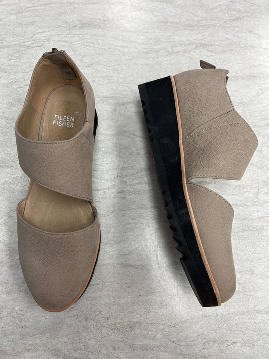 Tan Shoes Heels Wedge Eileen Fisher, Size 7.5