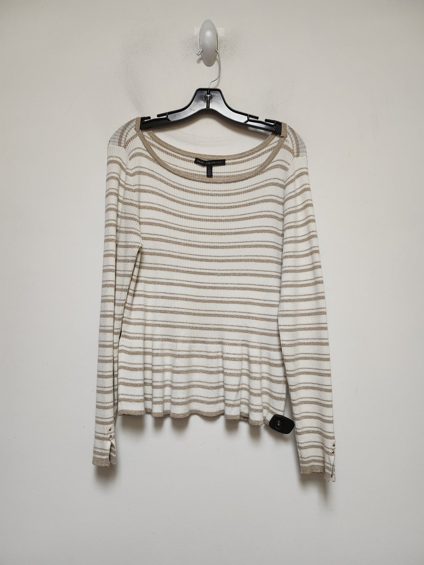 Gold & White Sweater White House Black Market, Size L