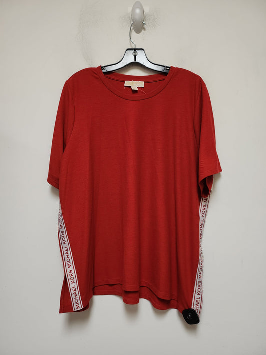 Red Top Short Sleeve Michael By Michael Kors, Size 2x