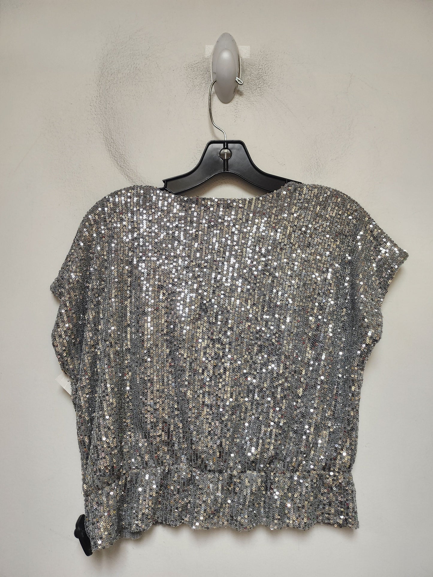 Top Sleeveless By Ginger In Silver, Size: L