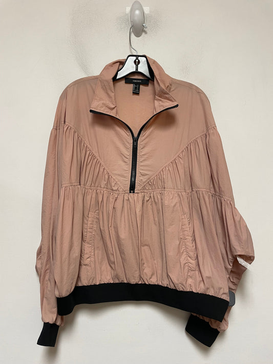 Jacket Windbreaker By Forever 21 In Pink, Size: L