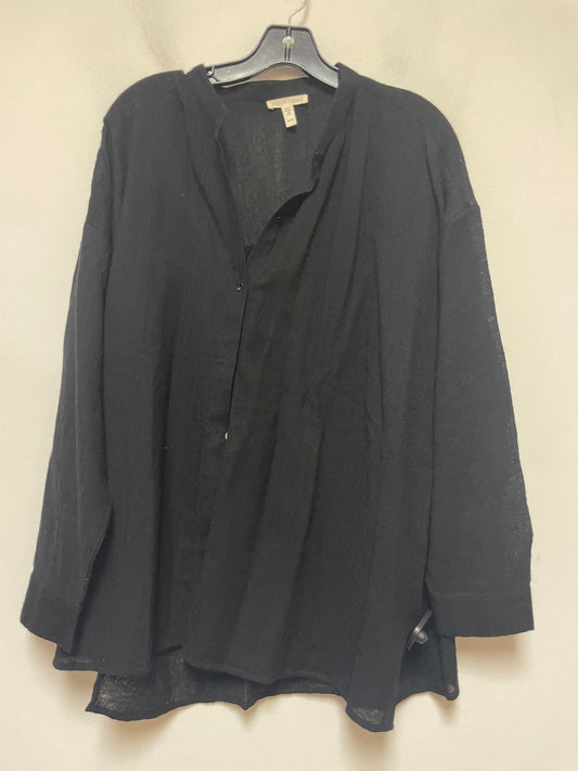 Top Long Sleeve By Eileen Fisher In Black, Size: Xl