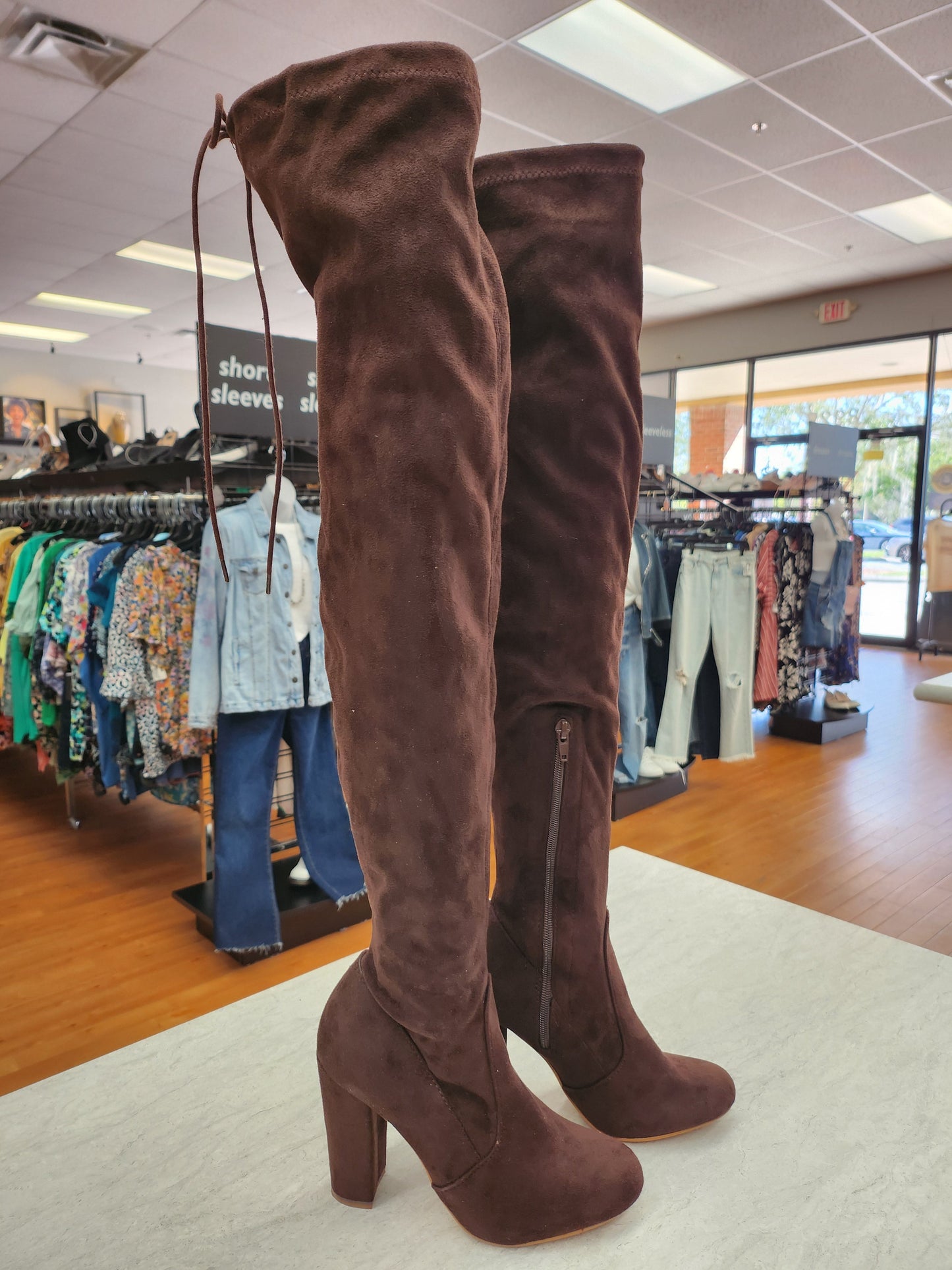 Boots Over-the-knee Heels By Forever 21 In Brown, Size: 7.5