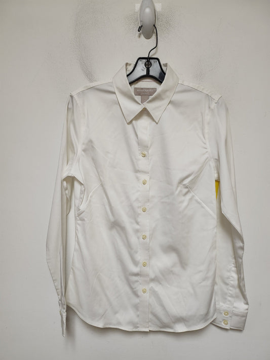 Top Long Sleeve By Banana Republic In White, Size: M