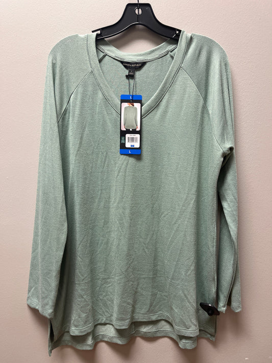 Top Long Sleeve Basic By Banana Republic In Green, Size: L