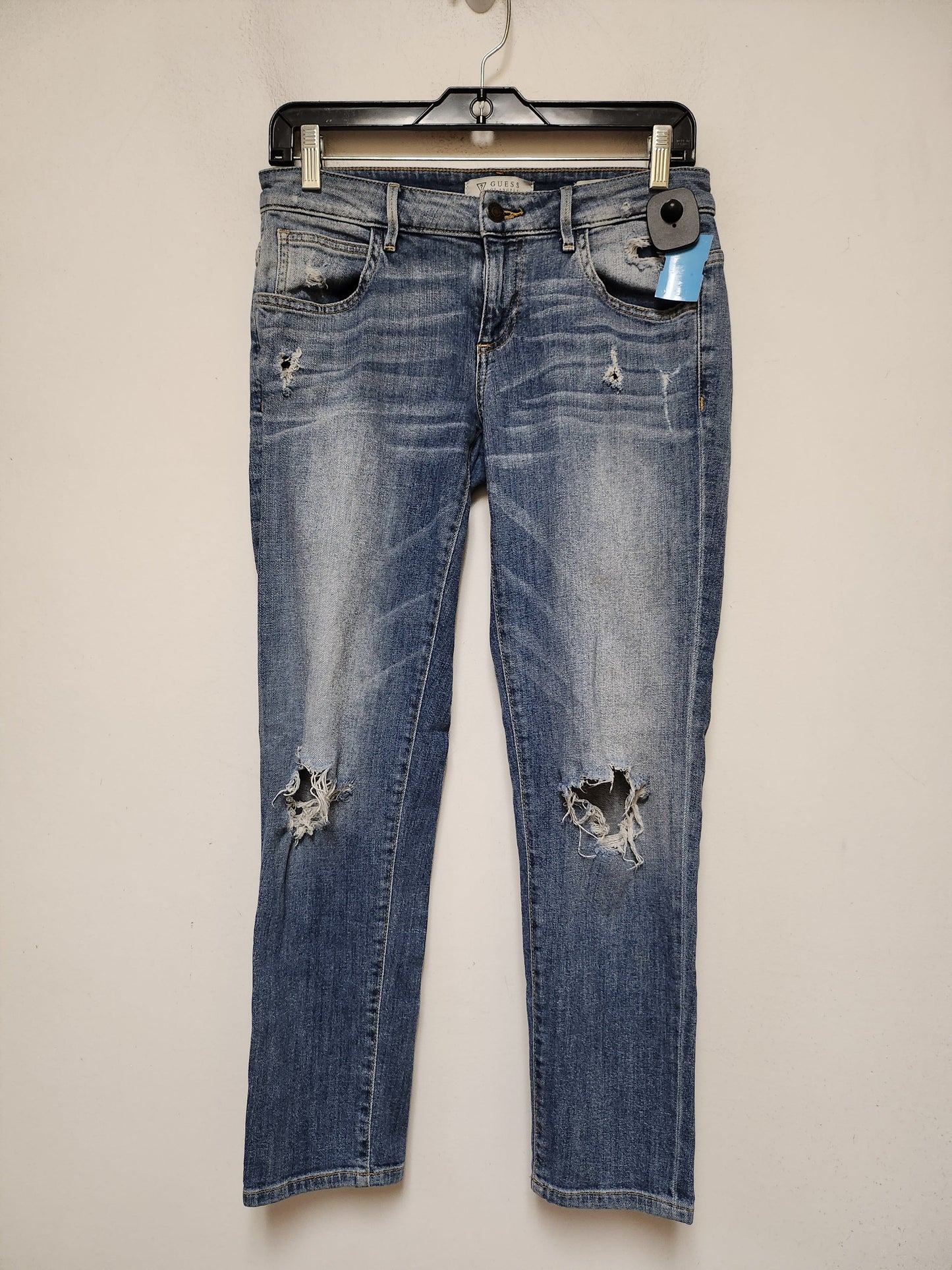 Jeans Straight By Guess In Blue Denim, Size: 2