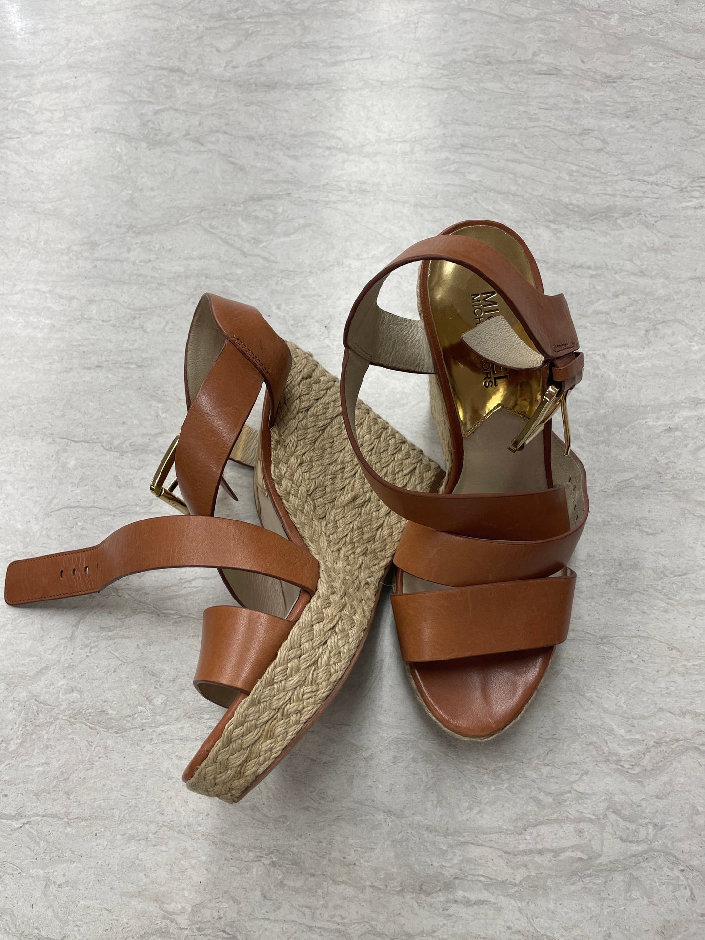 Sandals Heels Wedge By Michael By Michael Kors In Brown, Size: 7