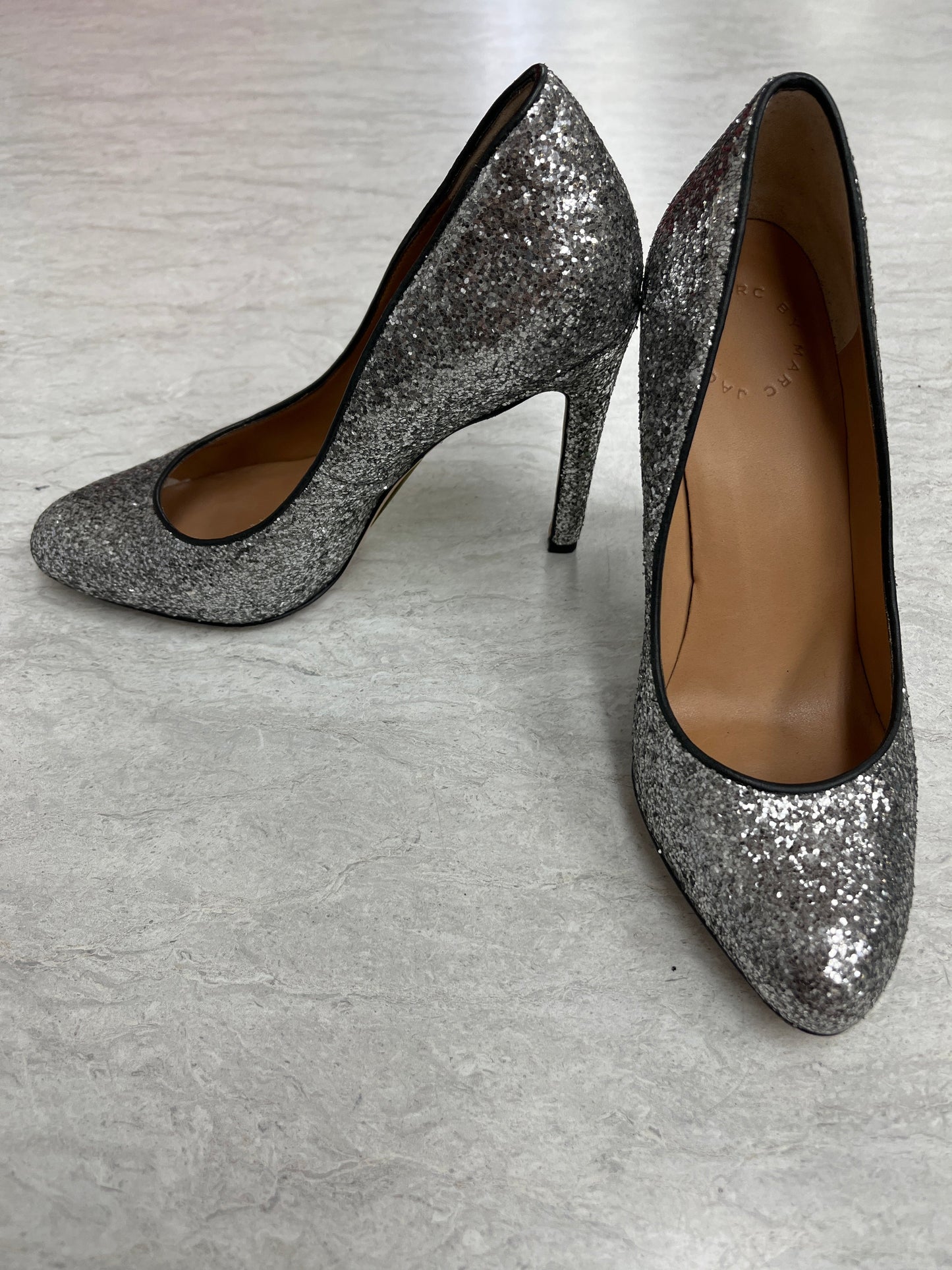 Shoes Heels Stiletto By Marc By Marc Jacobs In Silver, Size: 6