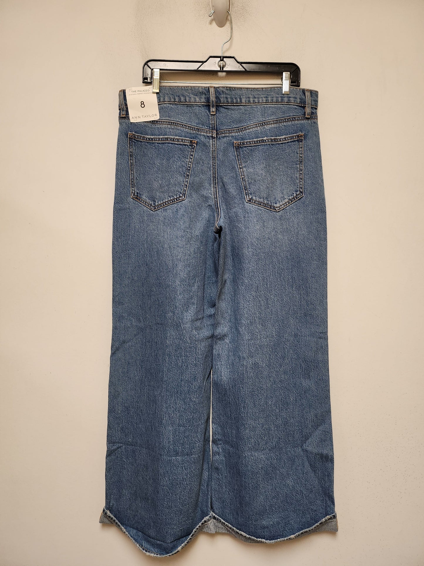 Jeans Straight By Ann Taylor In Blue Denim, Size: 8