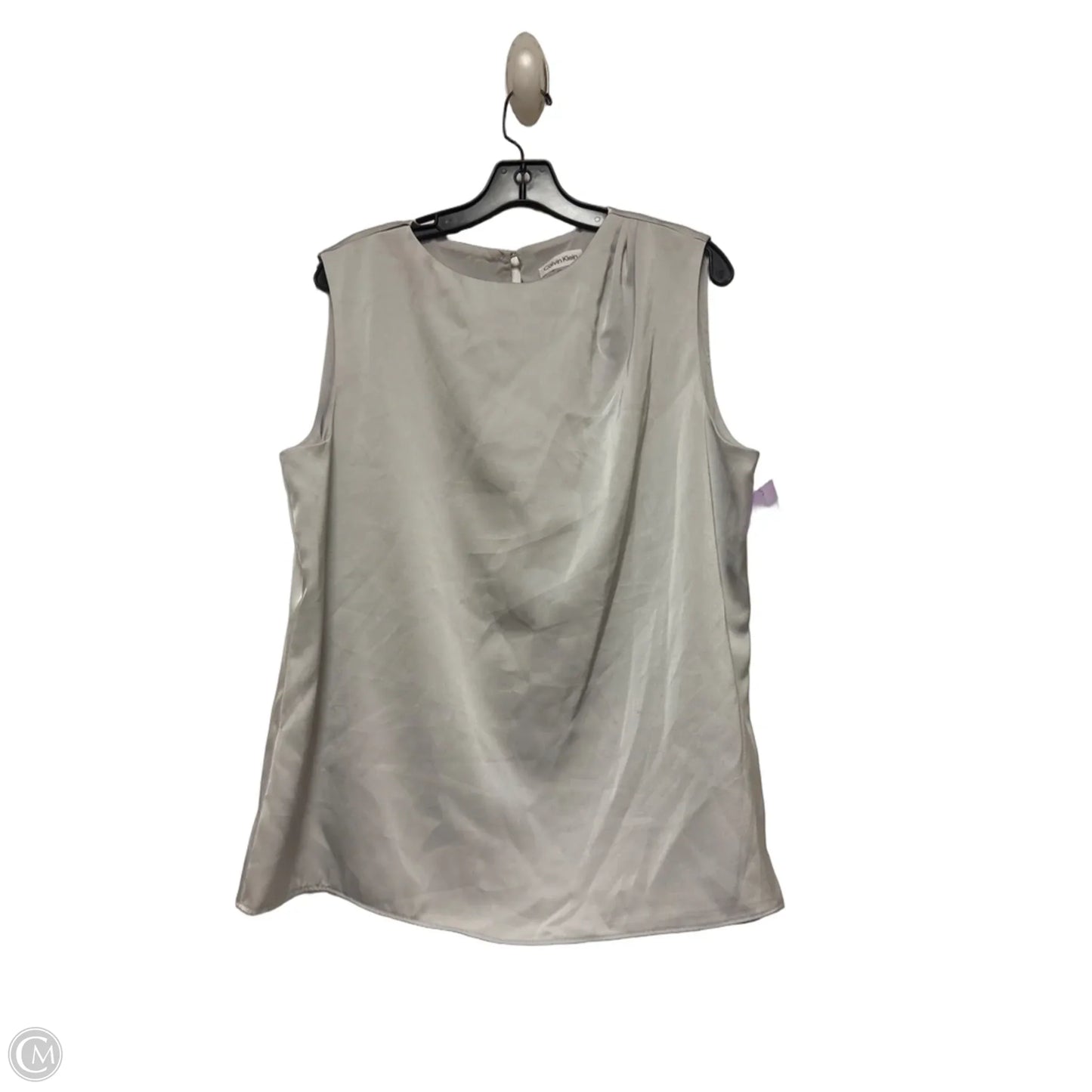 Top Sleeveless By Calvin Klein In Silver, Size: Xl