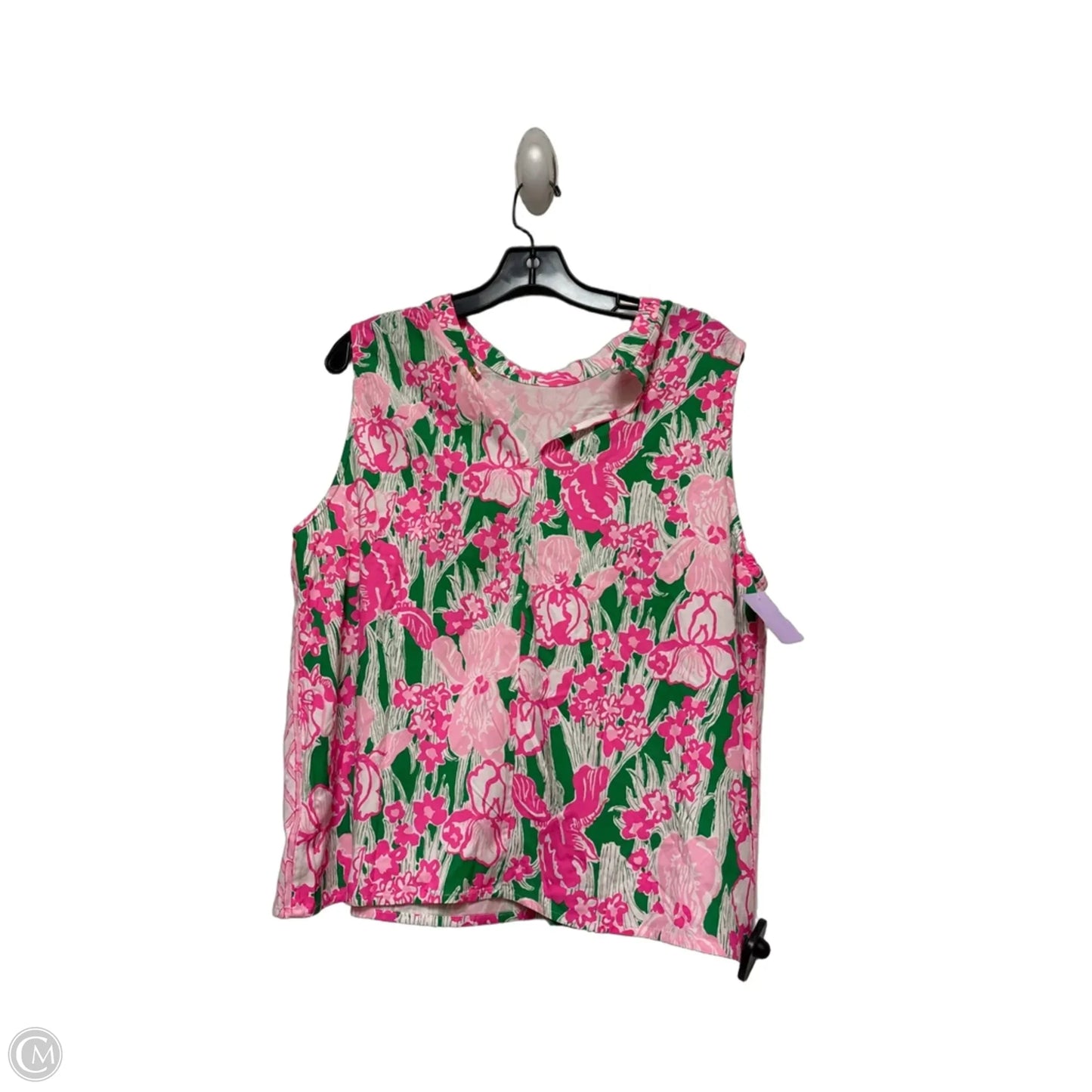 Top Sleeveless Designer By Lilly Pulitzer In Green & Pink, Size: L