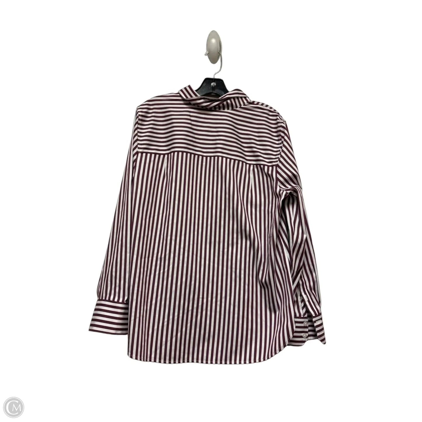 Top Long Sleeve By Chicos In Striped Pattern, Size: L