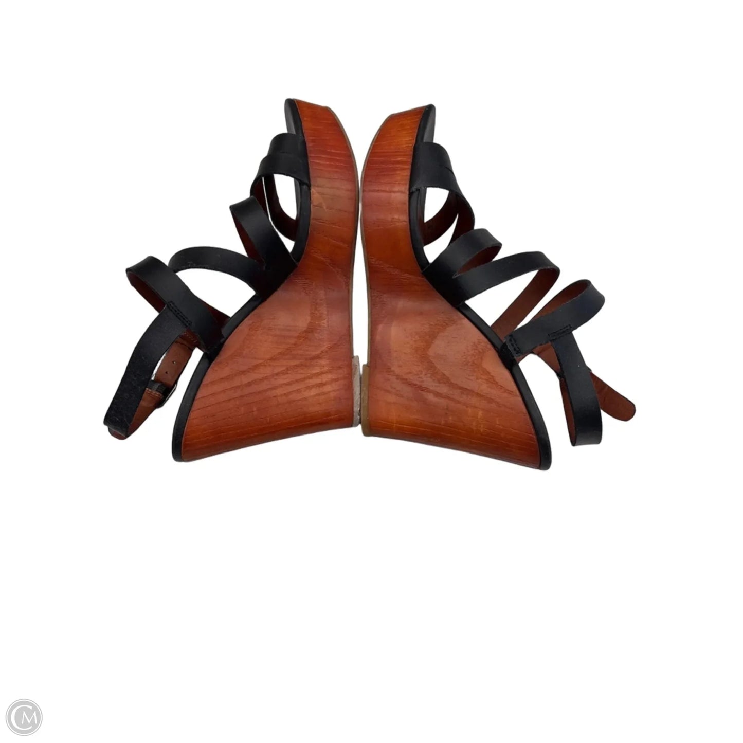 Sandals Heels Wedge By Lucky Brand In Black & Brown, Size: 8.5