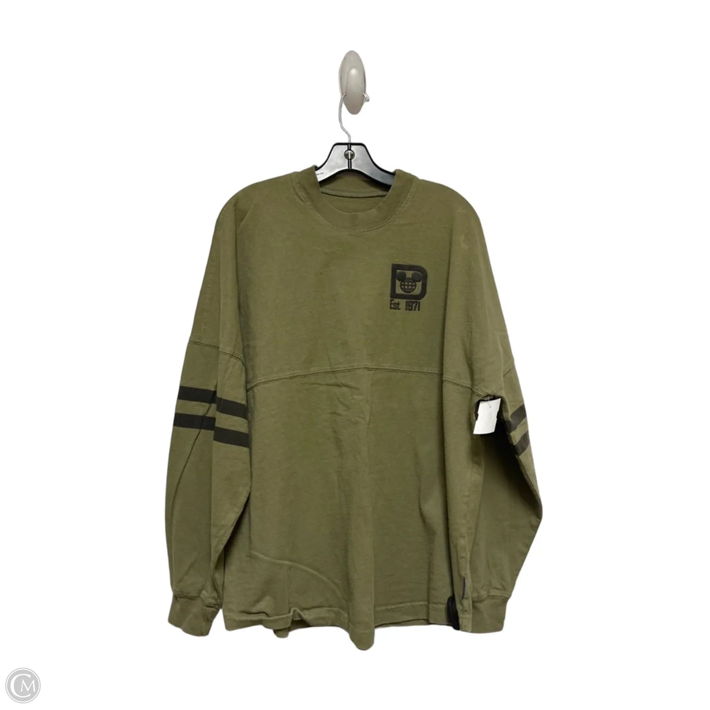 Top Long Sleeve Basic By Disney In Green, Size: L