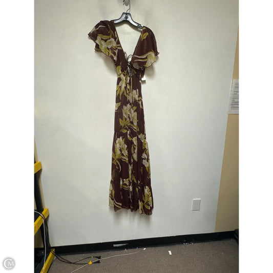 Dress Casual Maxi By Asos In Brown & Green, Size: 0