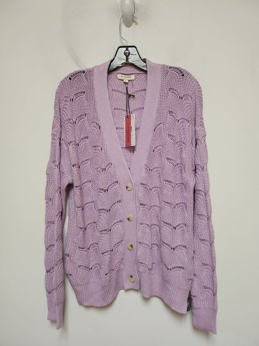 Sweater Cardigan By Andree By Unit In Purple, Size: L