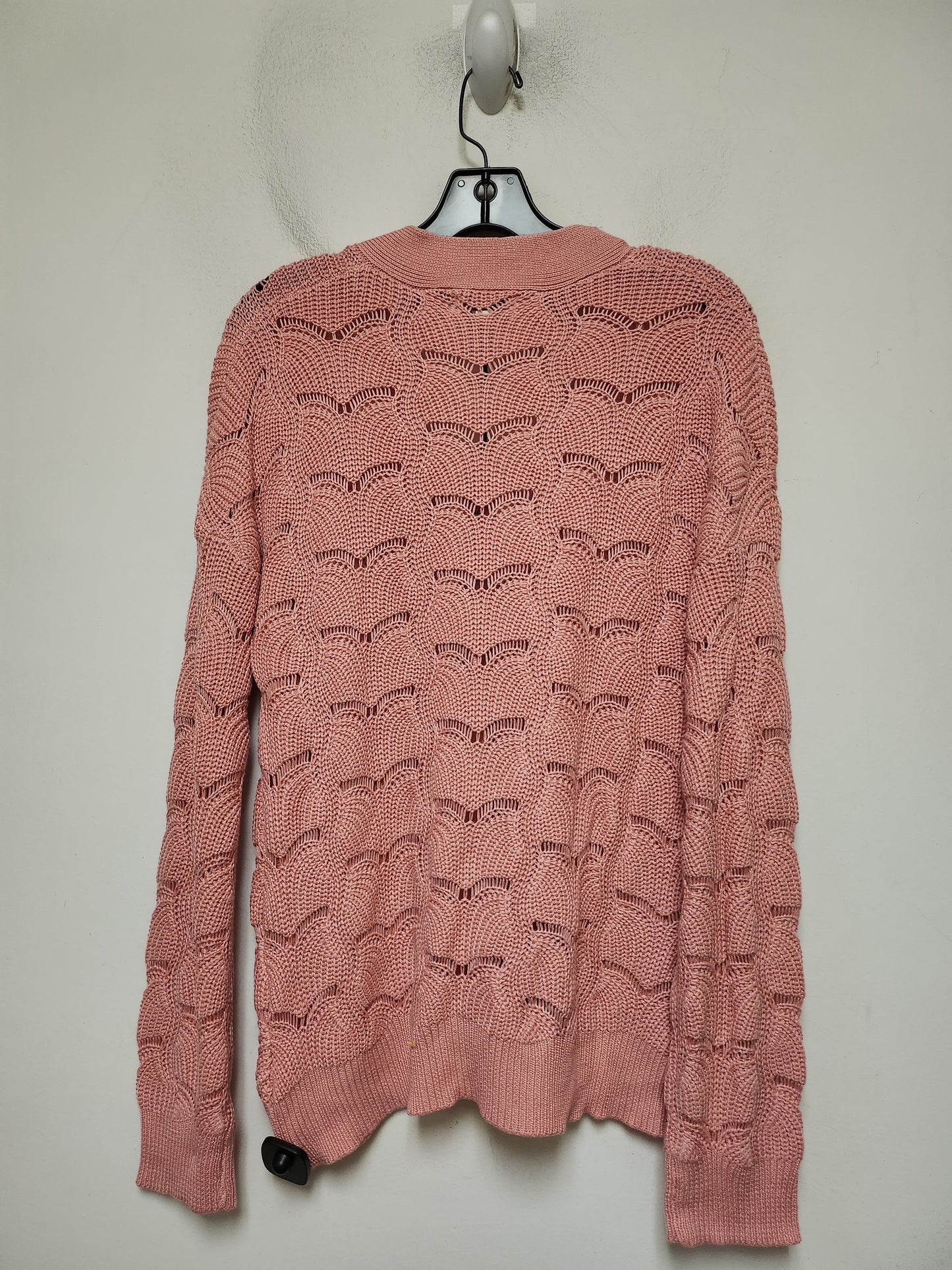 Sweater Cardigan By Andree By Unit In Pink, Size: L